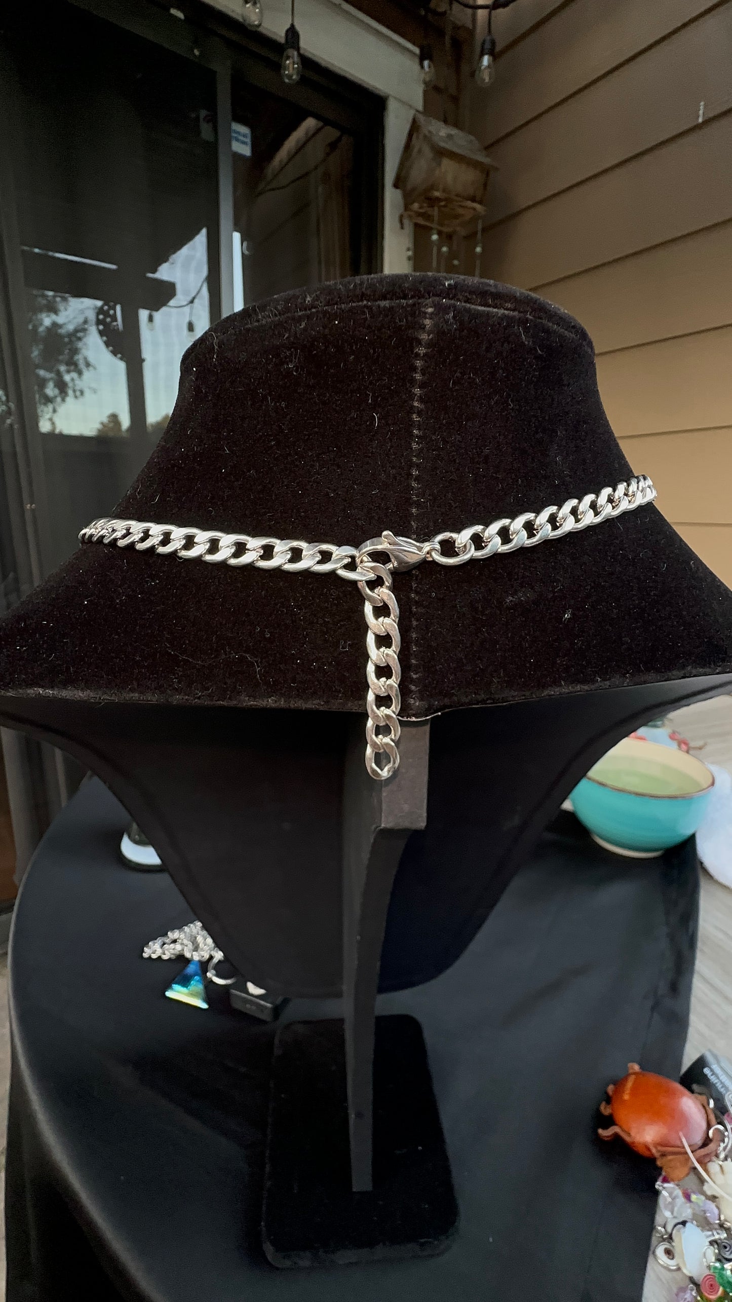 Silver Dichroic Glass Stainless Steel Chainmaille Necklace