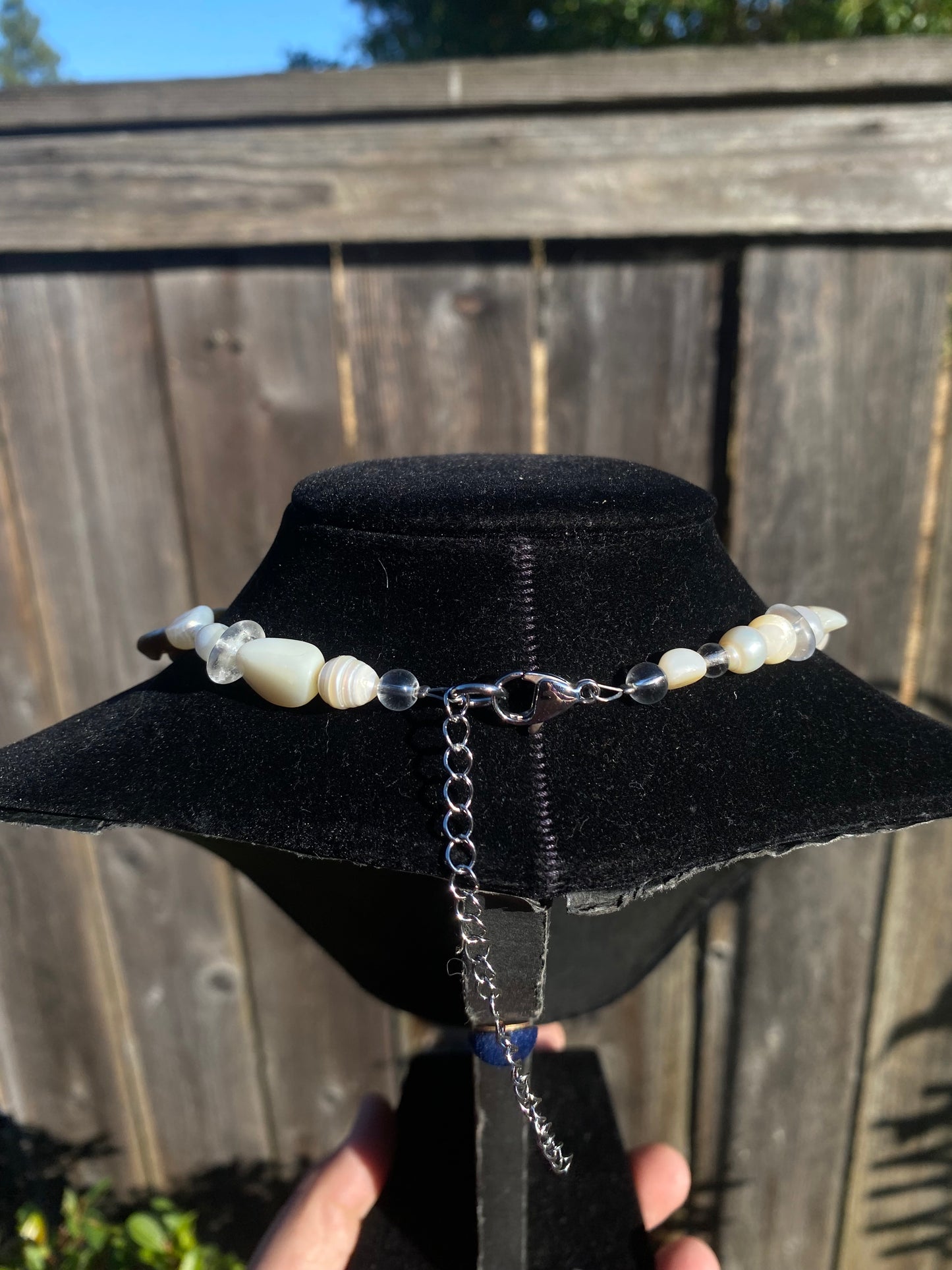 Handmade Resin Shell with Shells, Pearls & Clear Quartz