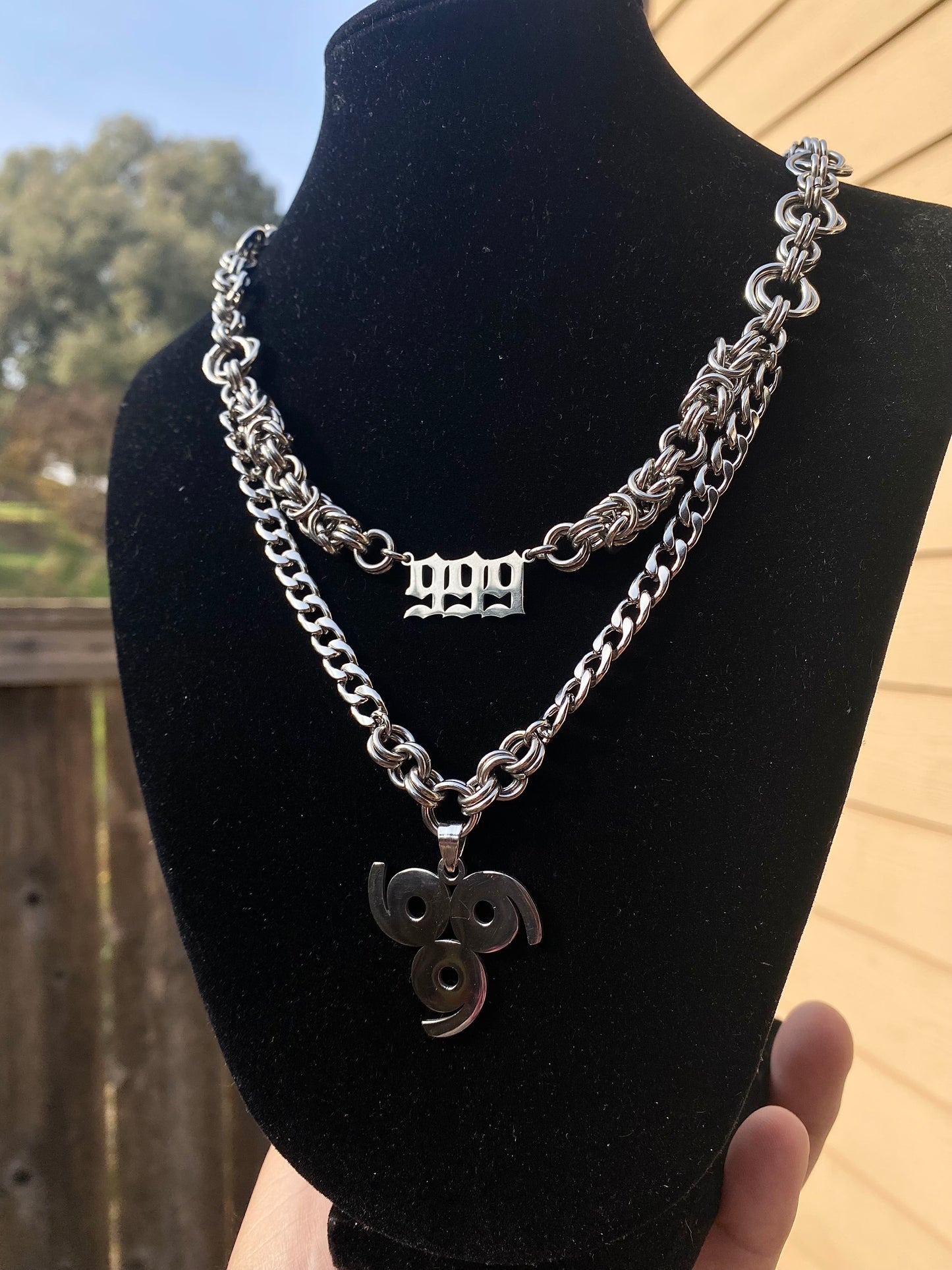 Juice Wrld Inspired (2 of 2)999Chainmaile Double Layered Necklace