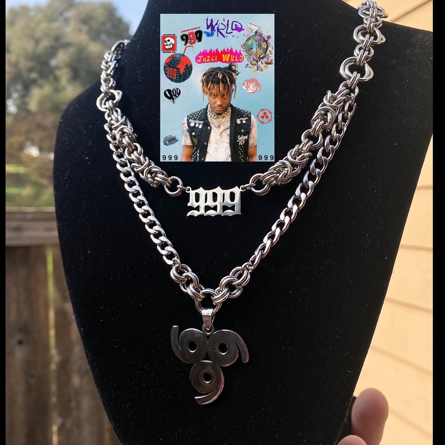 Juice Wrld Inspired (2 of 2)999Chainmaile Double Layered Necklace