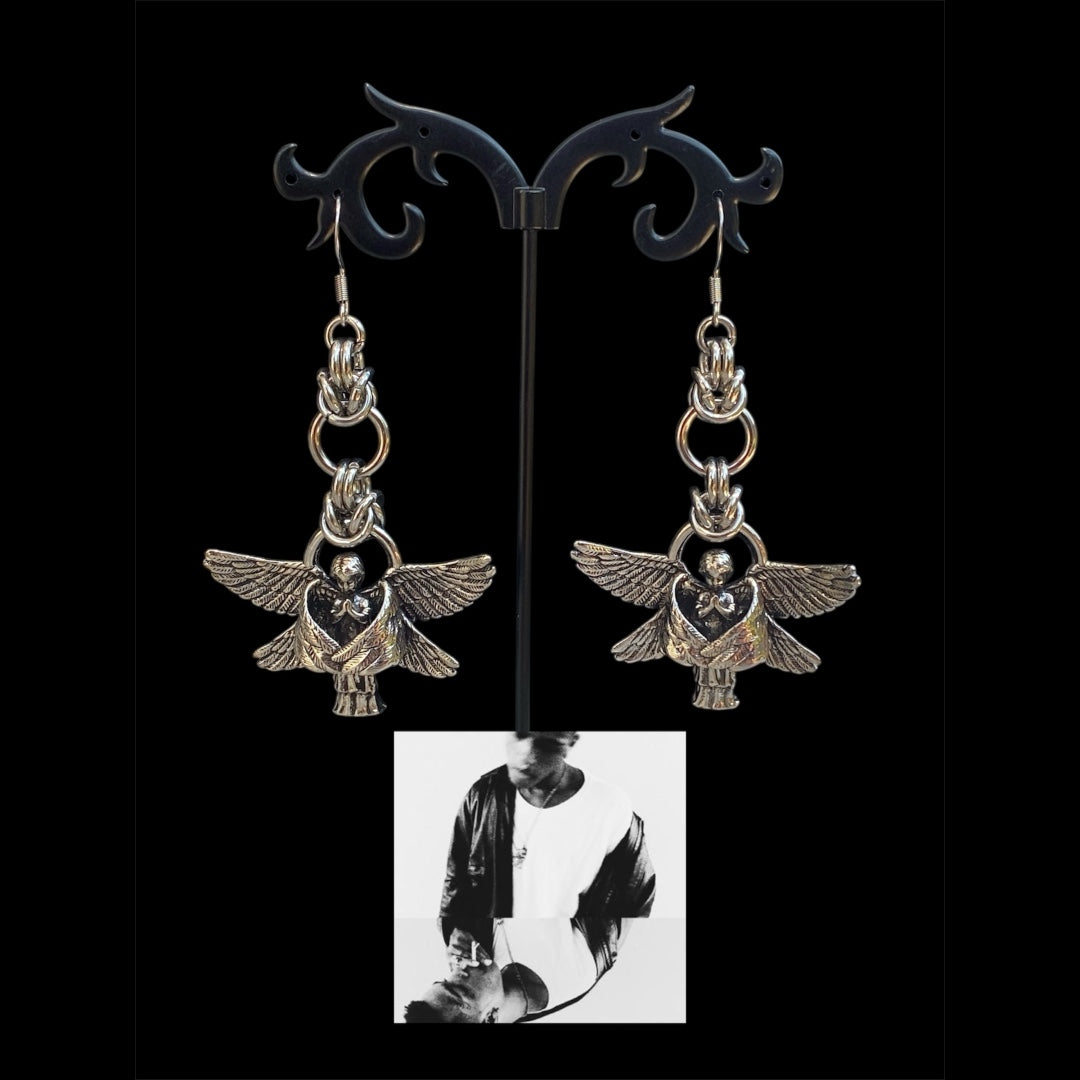 ‘WingRiddenAngel’ Xxxtentacion Inspired Chainmail Earrings