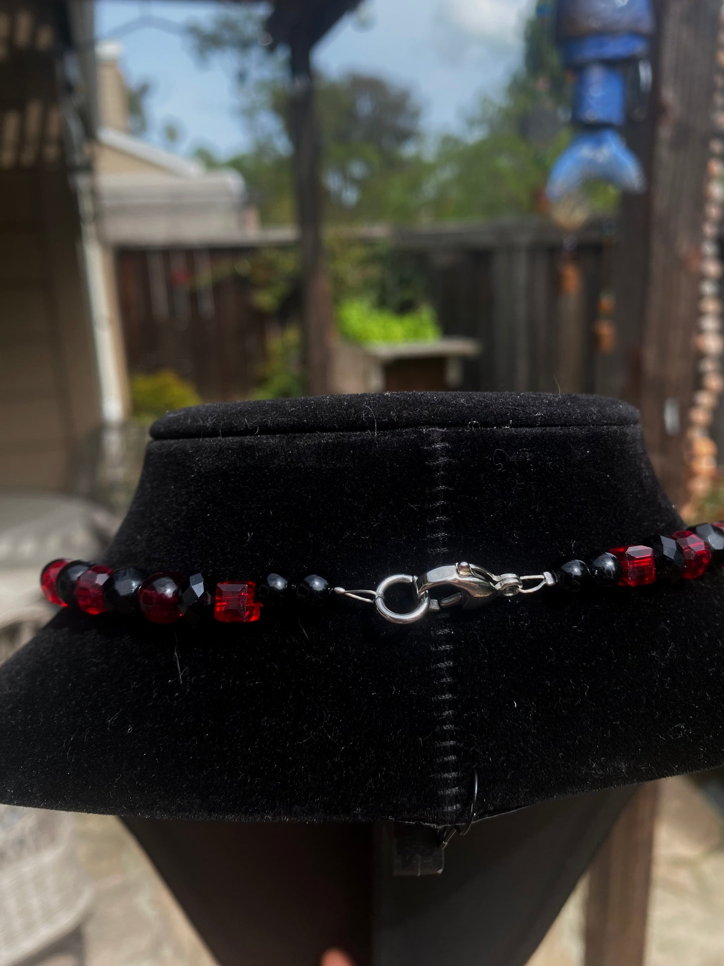 Black & Red Spiral Necklace