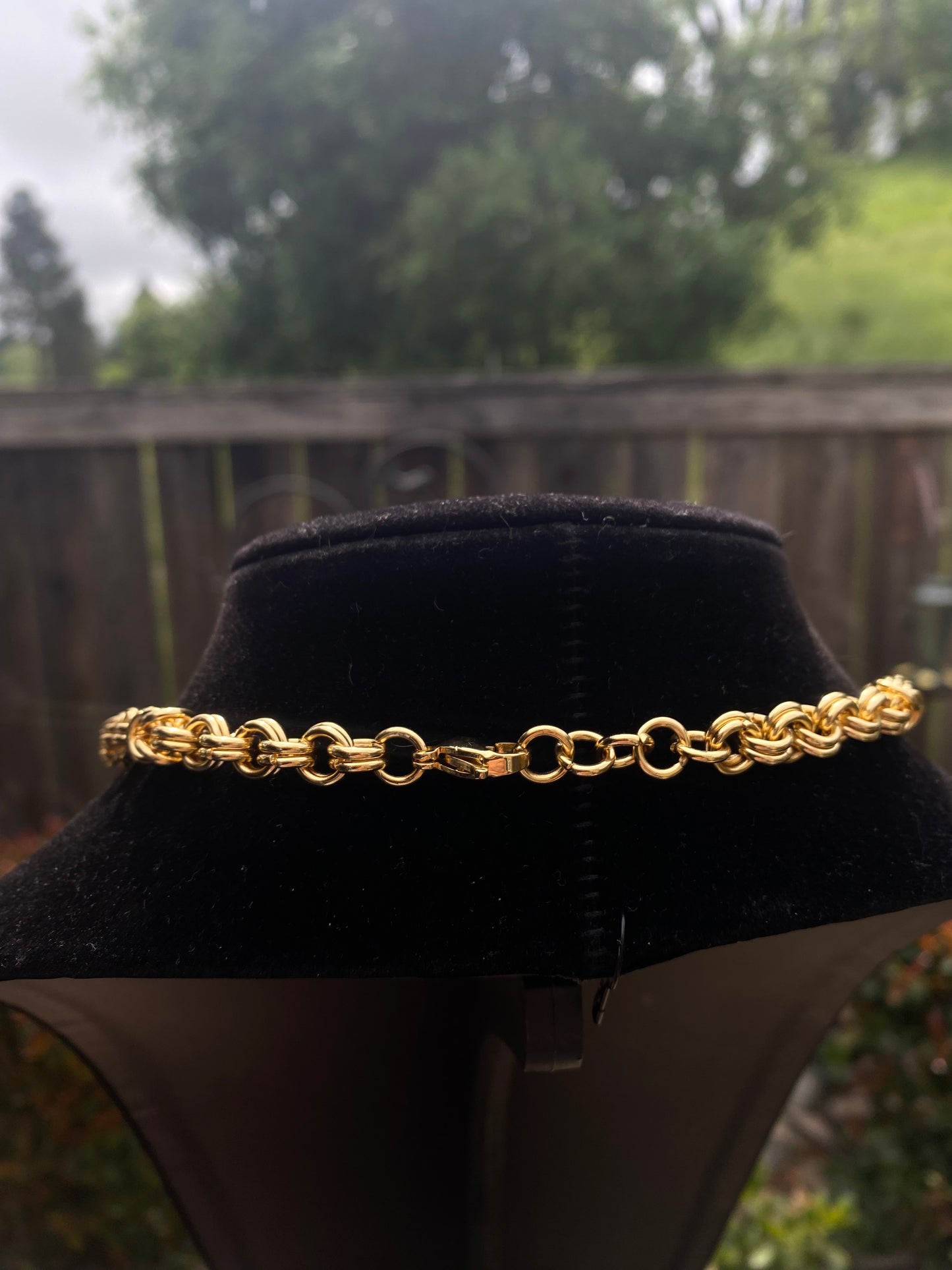 24k Gold Stainless Steel Chainmail Star & Spiral Necklace