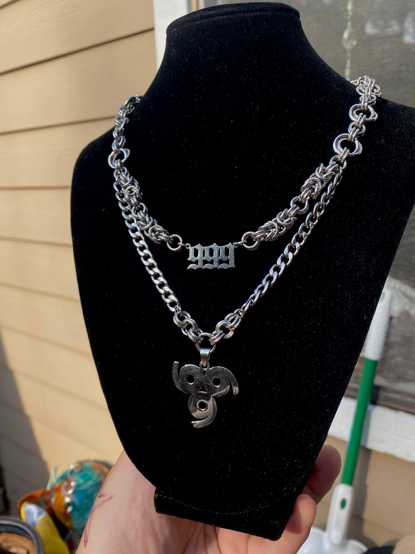 Juice Wrld Inspired (2 of 2)999Chainmaile Double Layered Necklace