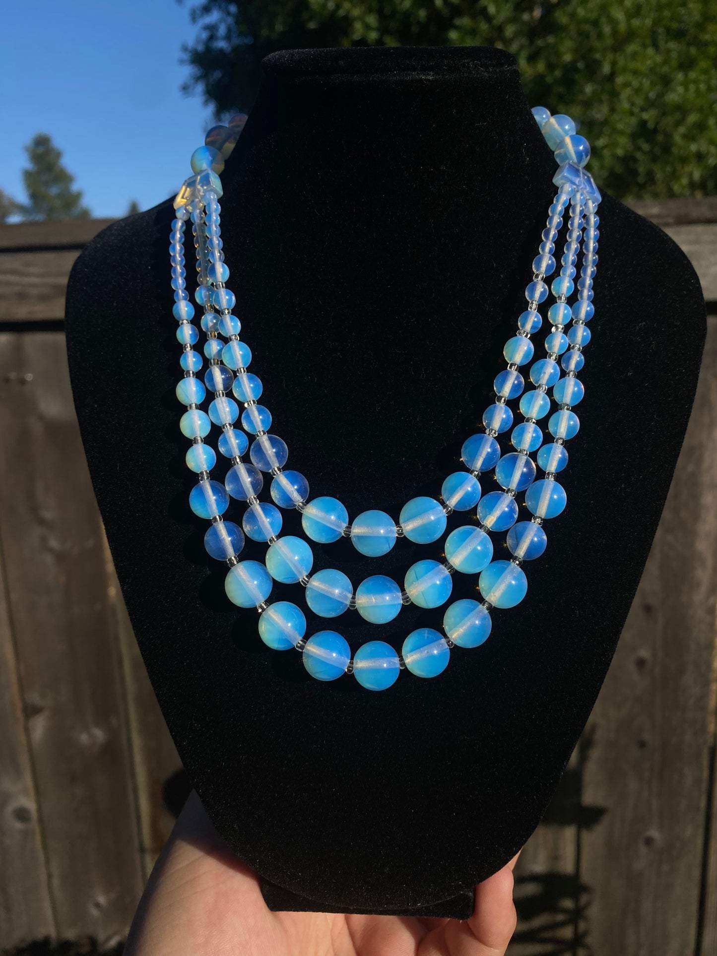 Triple Strand Opalite Necklace