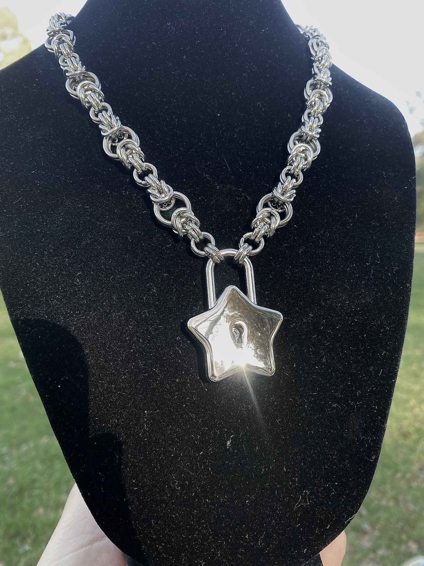 Star Lock Chainmaile Necklace