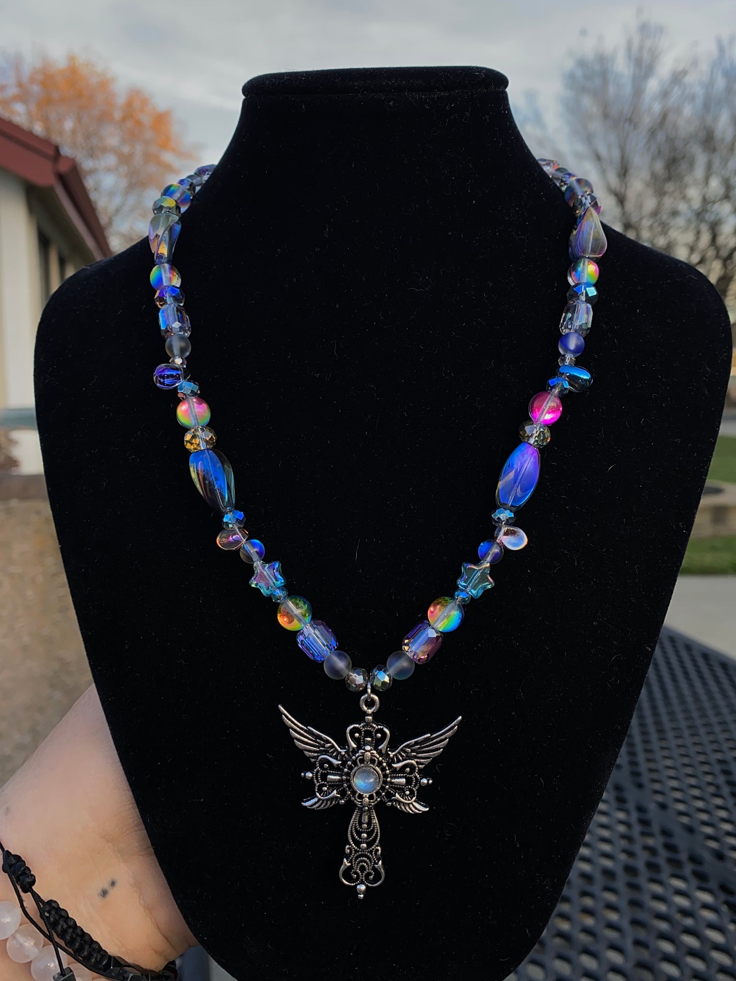 Galaxy Labradorite Cross Necklace
