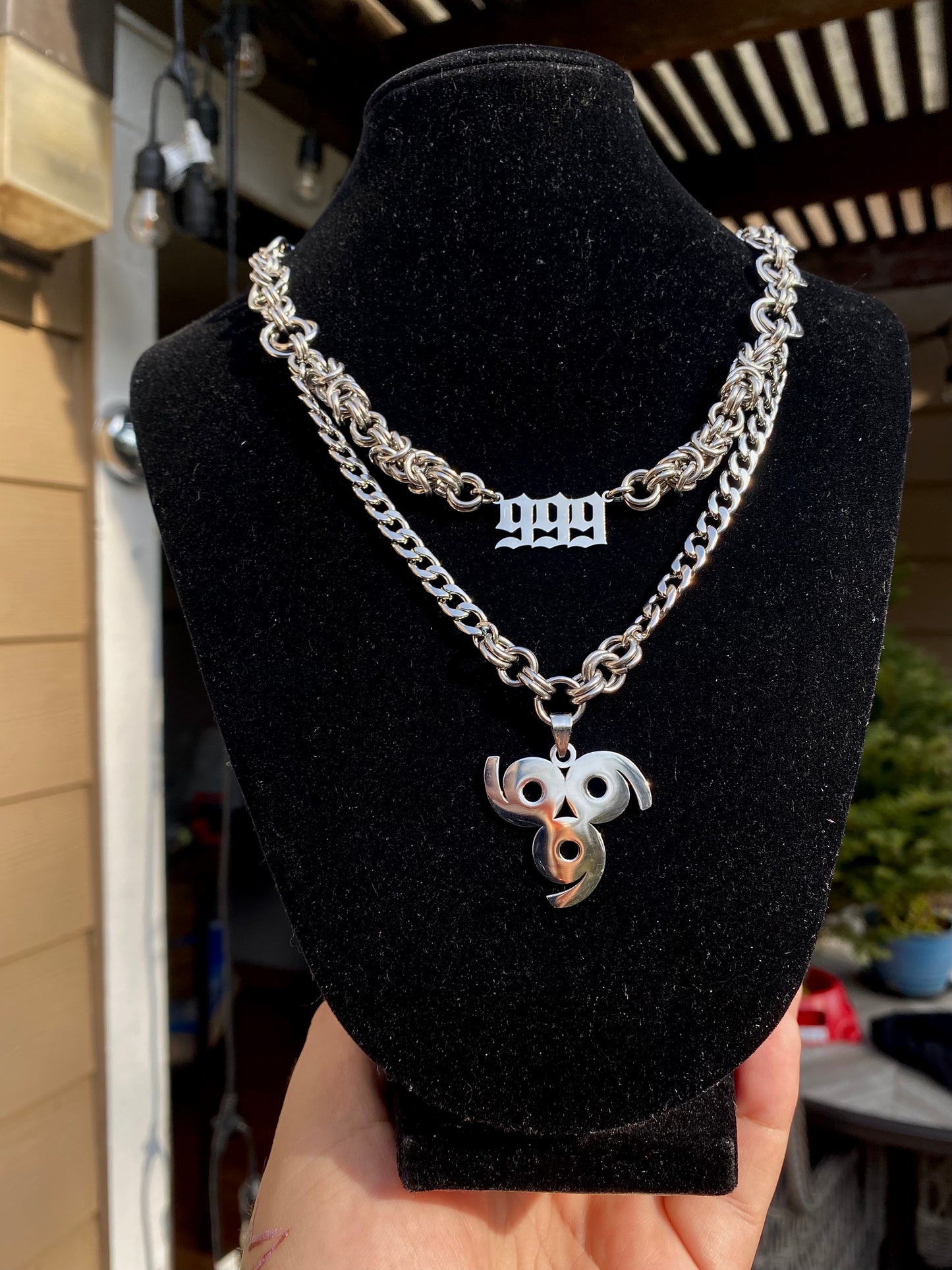 Juice Wrld Inspired (2 of 2)999Chainmaile Double Layered Necklace