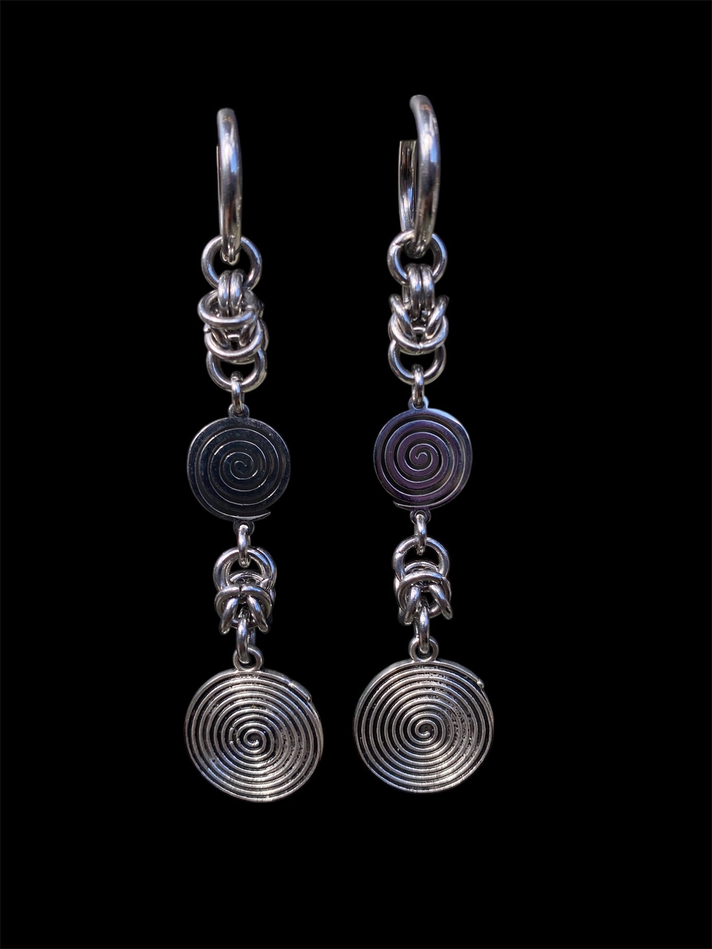 Chainmail Spiral Earrings
