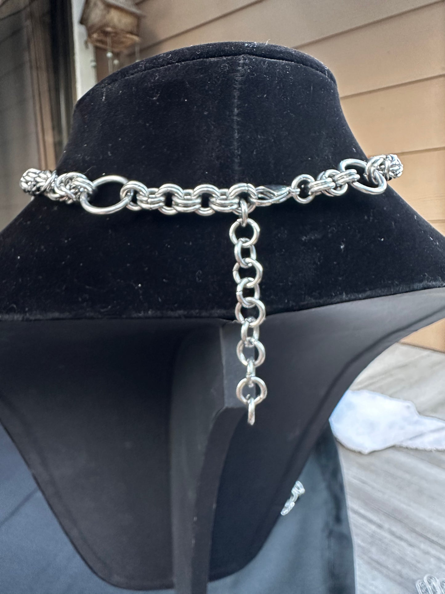 Stainless Steel Chainmail Cross Dog Tag Necklace