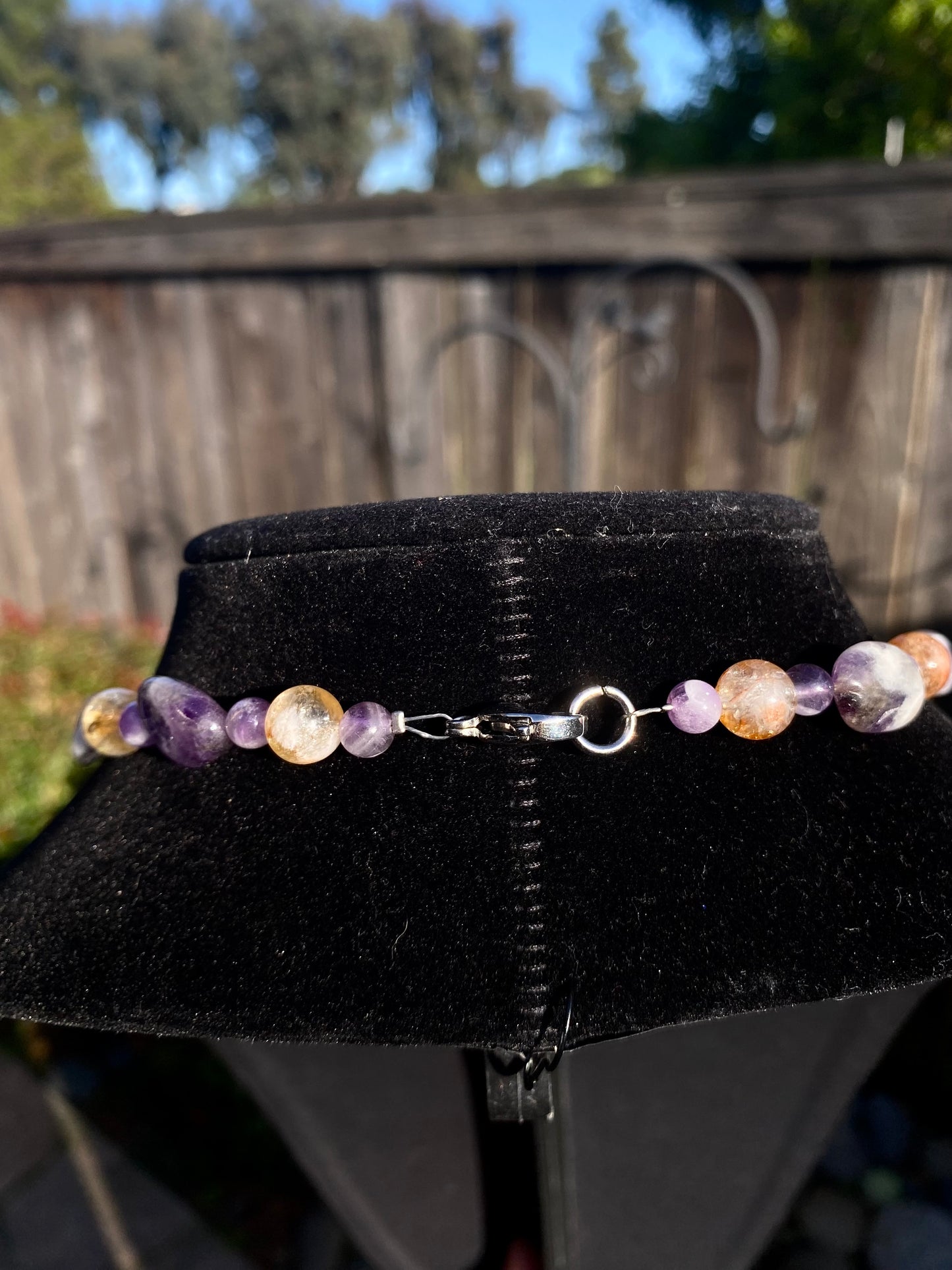 Amethyst & Citrine Chunk Necklace