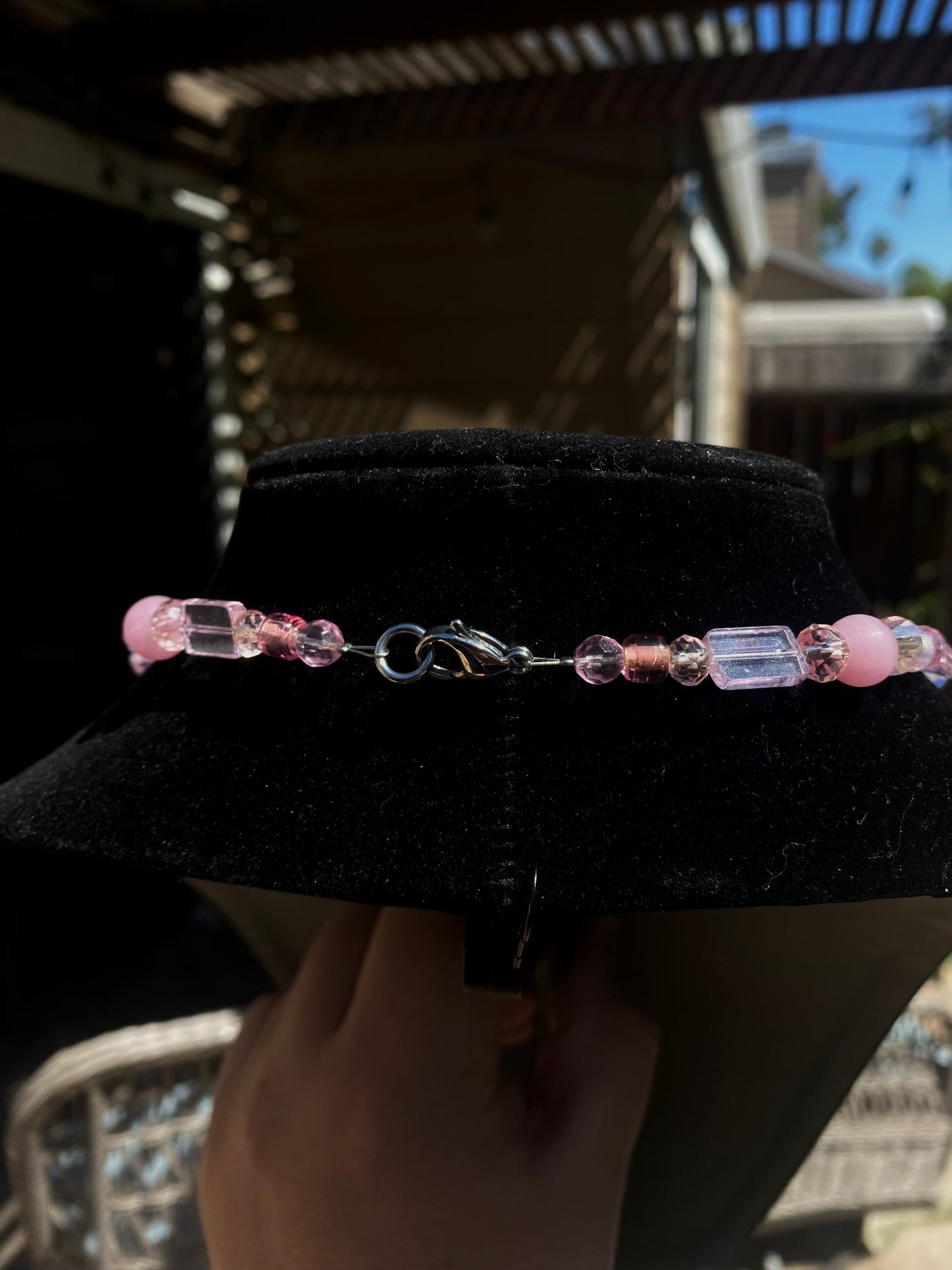 Pink and Opalite Heart Necklace