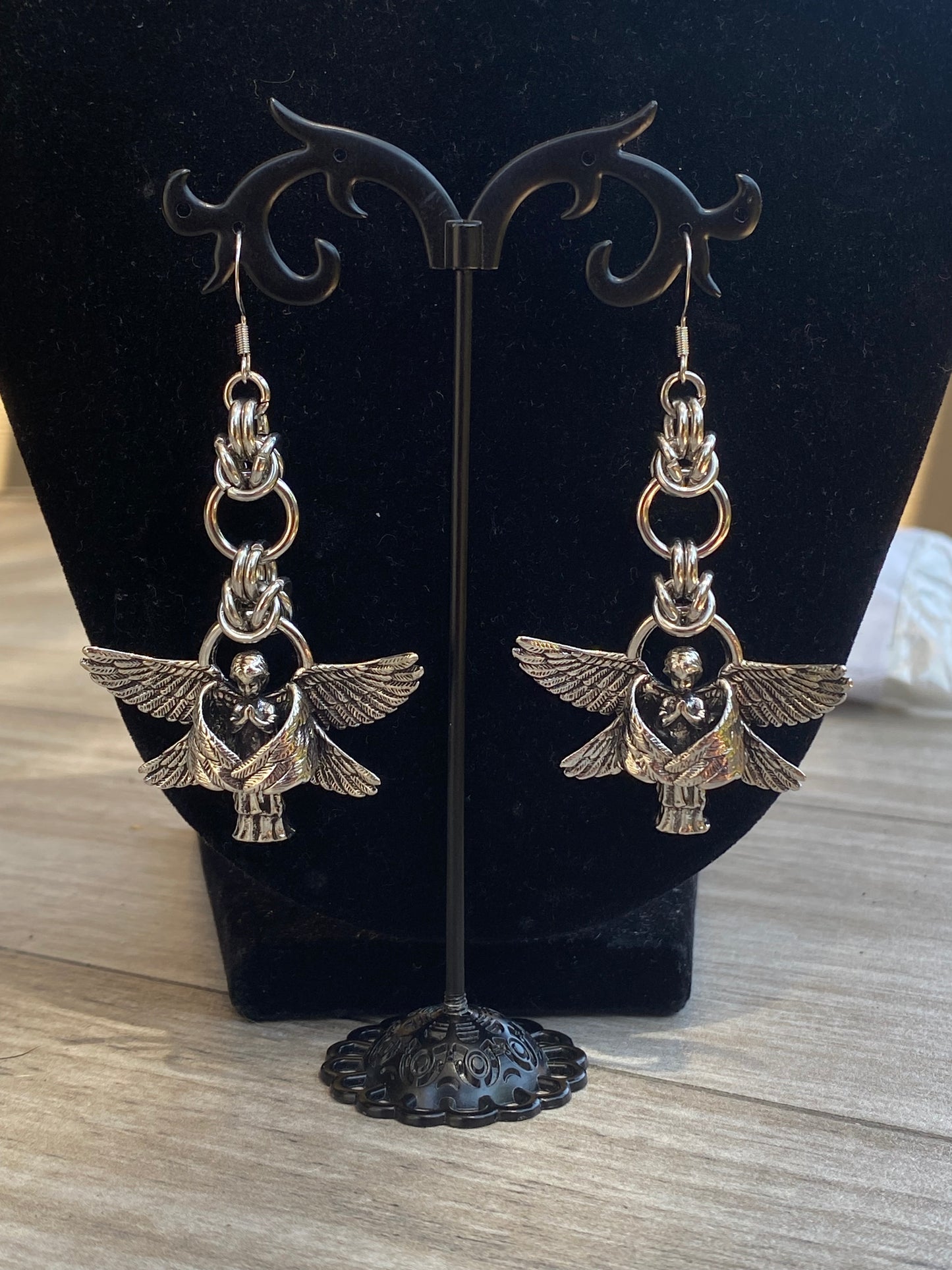 ‘WingRiddenAngel’ Xxxtentacion Inspired Chainmail Earrings