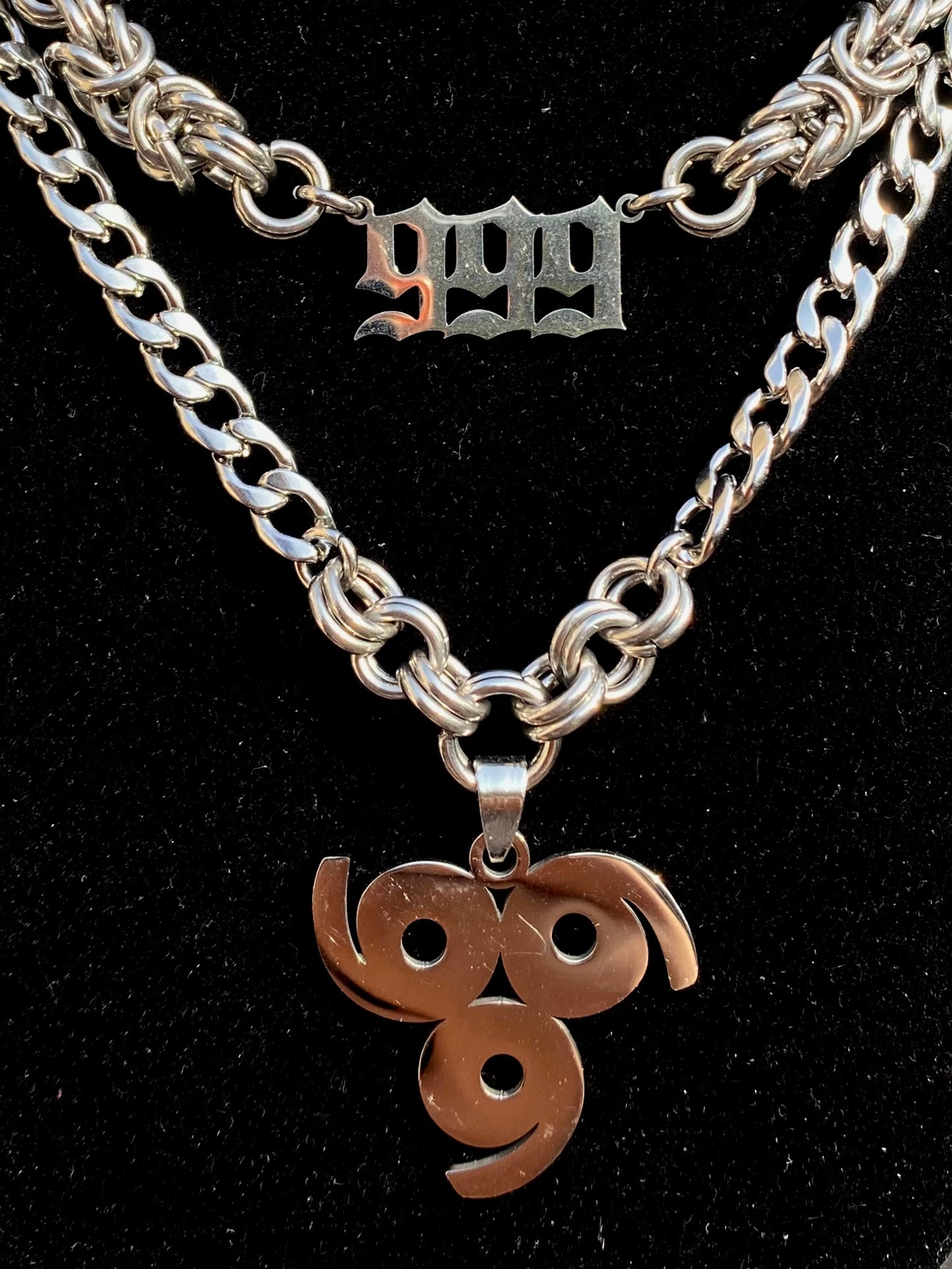 Juice Wrld Inspired (2 of 2)999Chainmaile Double Layered Necklace