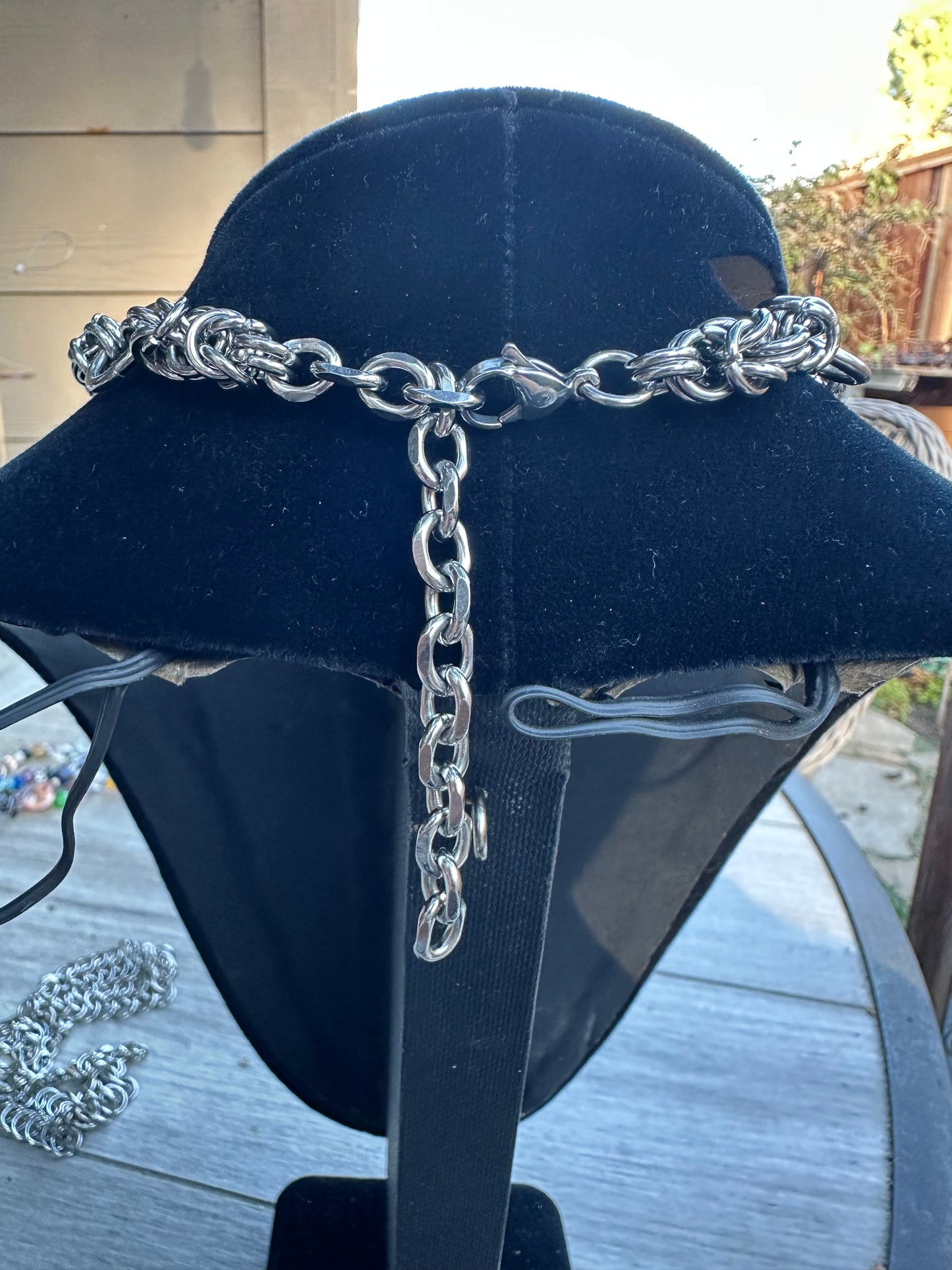 Stainless Steel Byzantine Chainmaille Angel Necklace