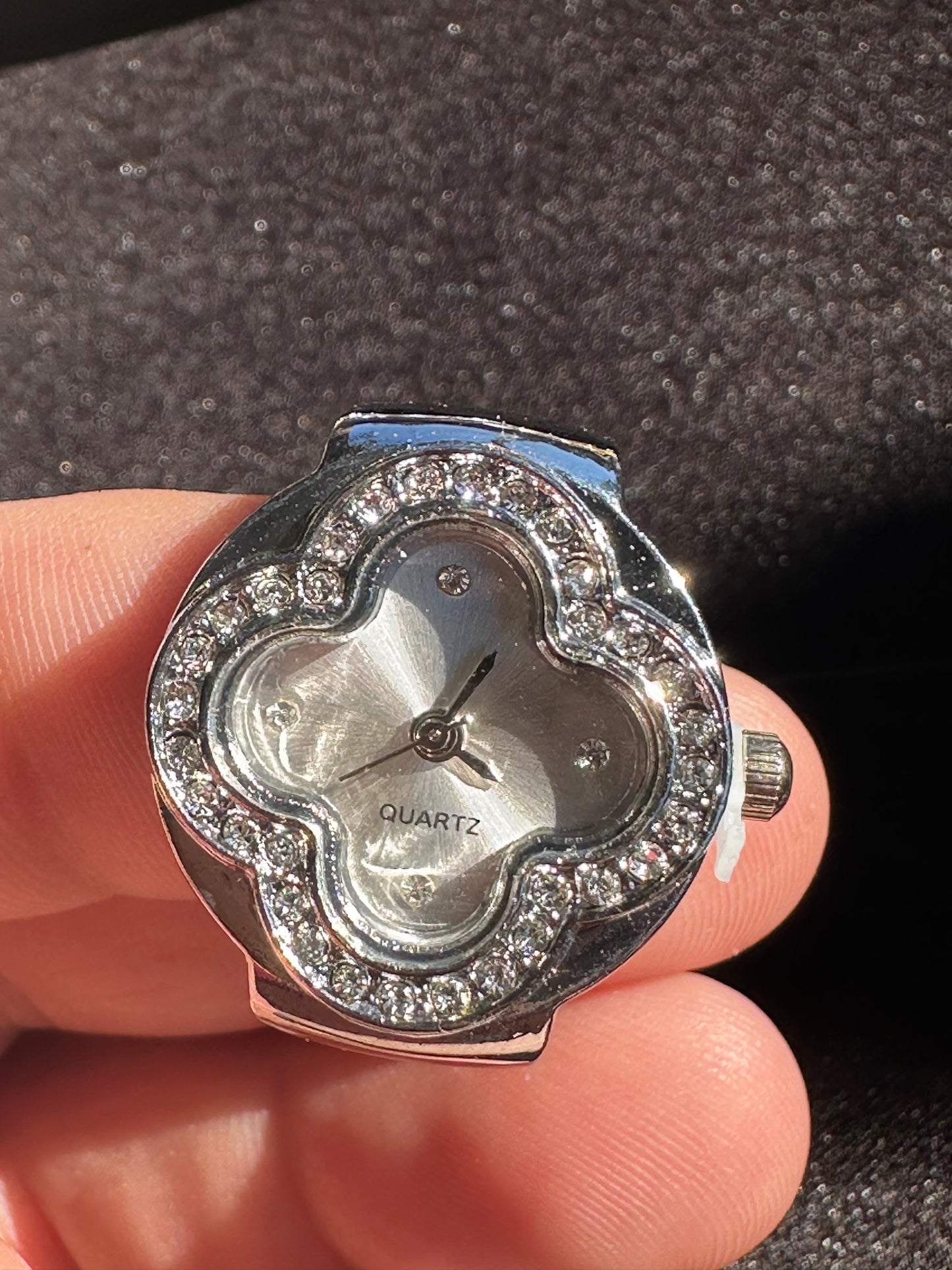 Studded Silver Ring Watch