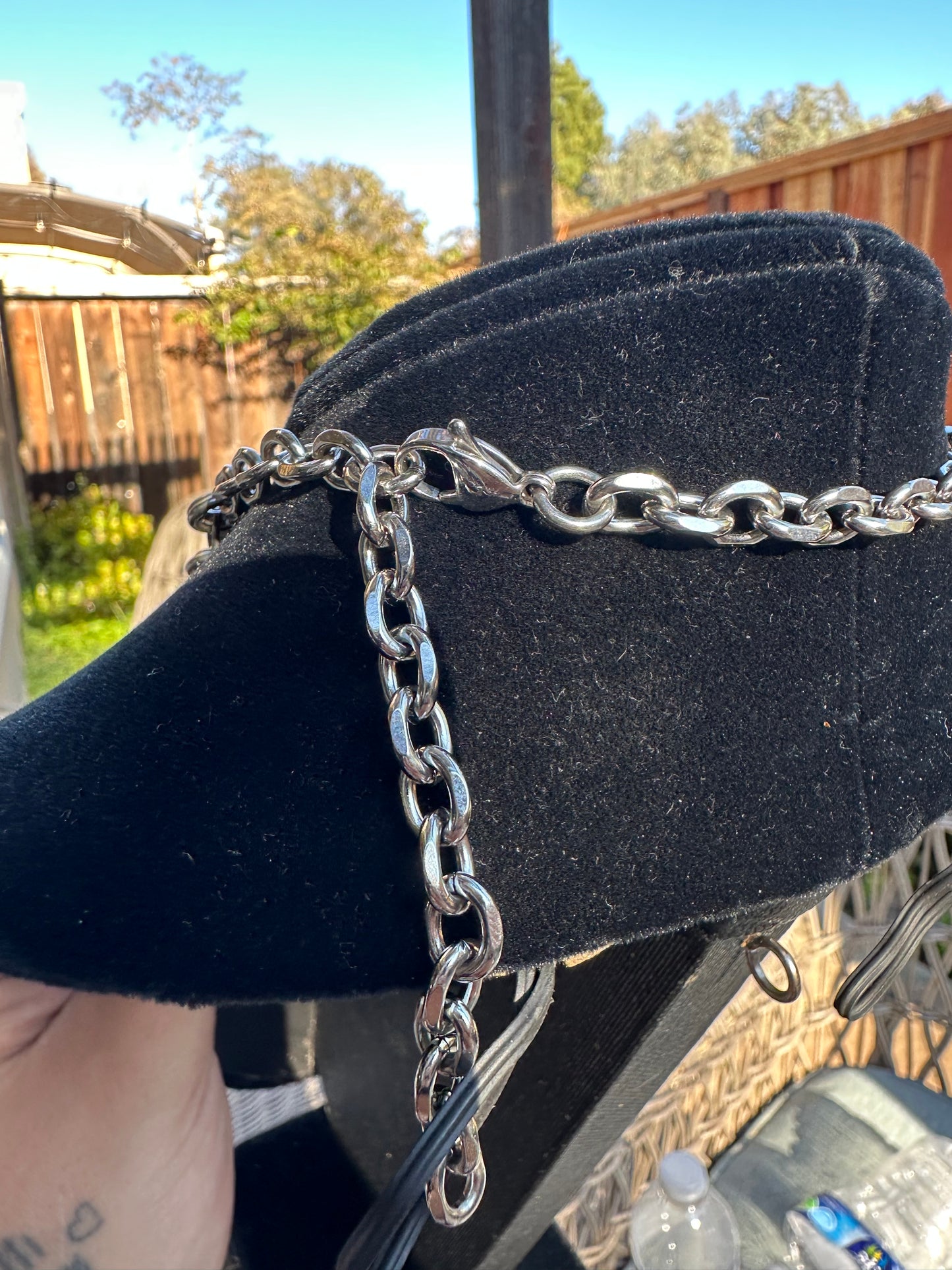 Stainless Steel Chainmaille Watch Choker w/ Spirals and Heart Locket