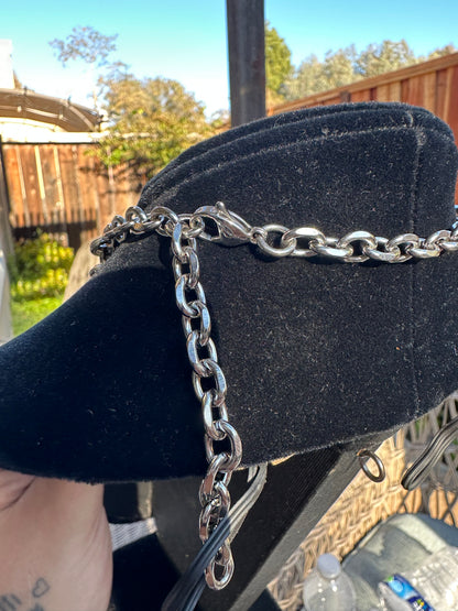 Stainless Steel Chainmaille Watch Choker w/ Spirals and Heart Locket