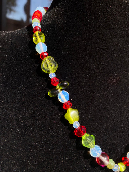 Asymmetrical Sparkly Strawberry Necklace