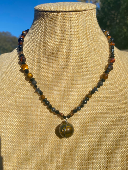 Tigers Eye Protection Necklace