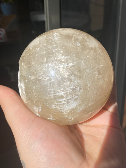 Honey Calcite Sphere