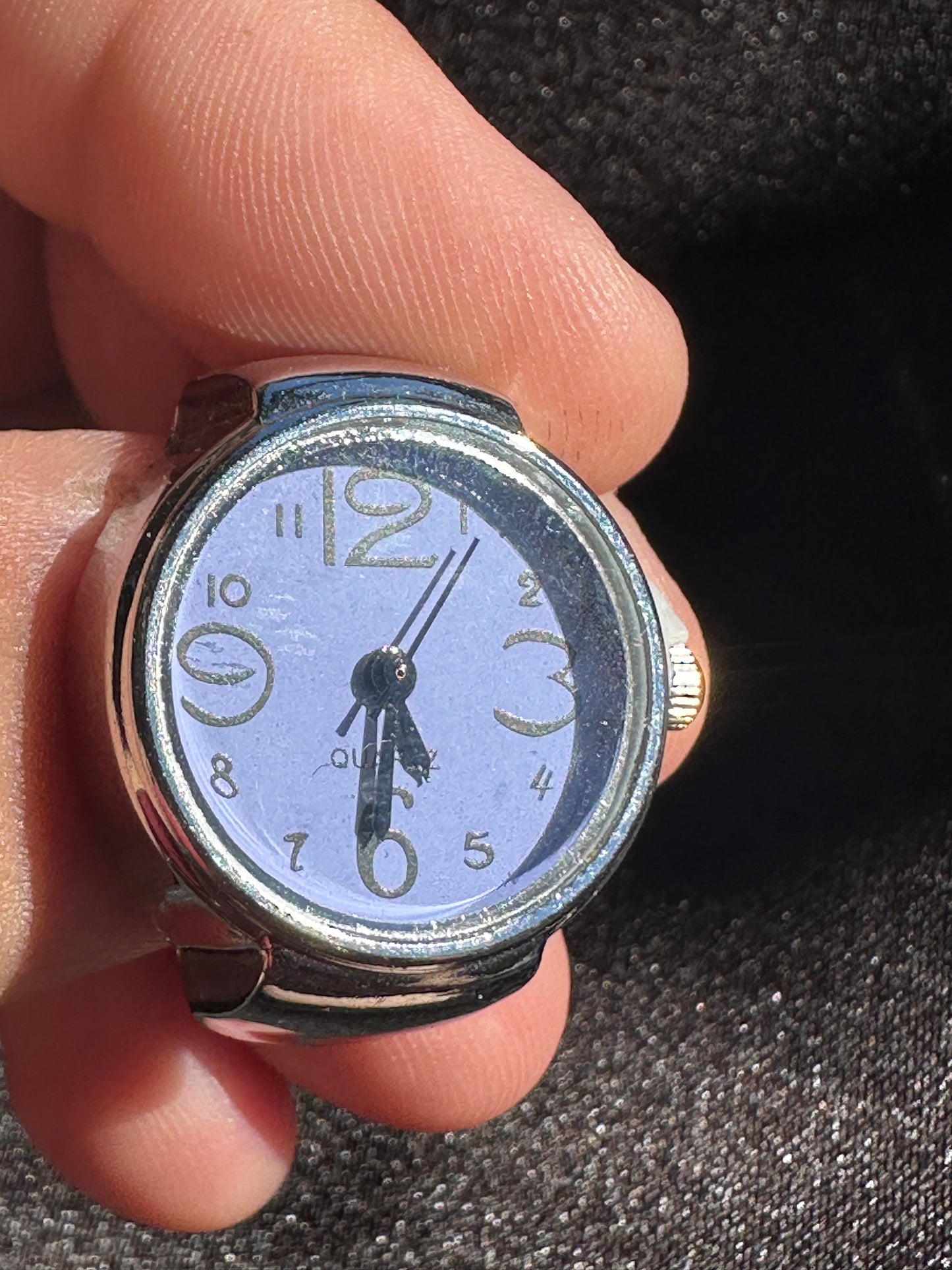 Light Purple Silver Ring Watch