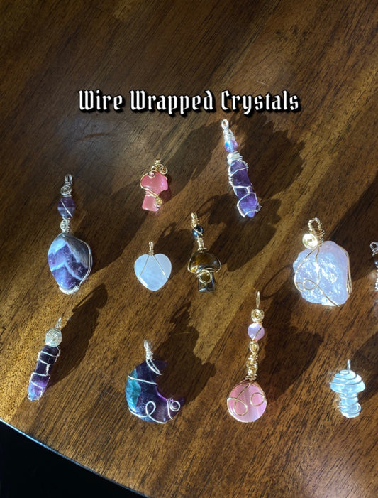 Crystal Wire Wrapped  Pendants