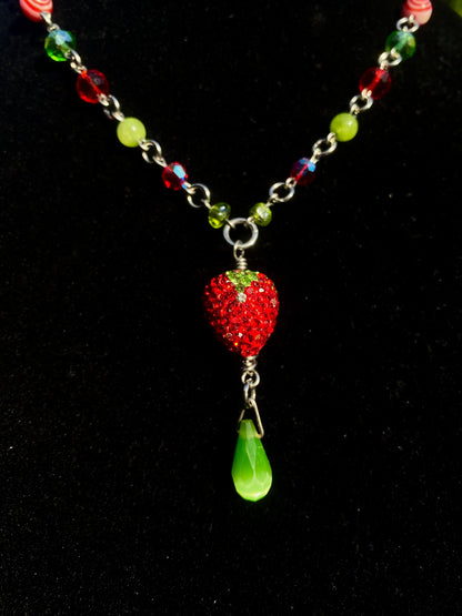 Strawberry Drop Necklace