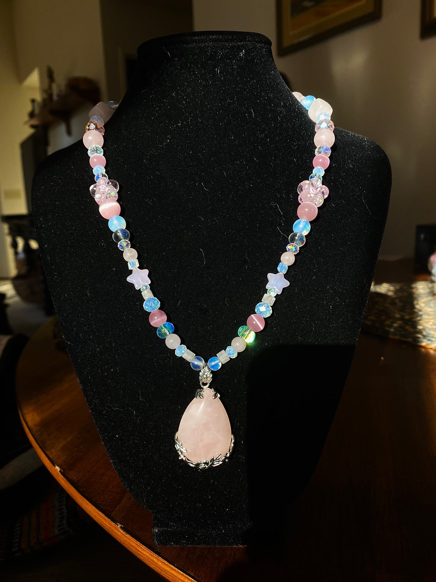 Rose Quartz Pink Opalite Necklace