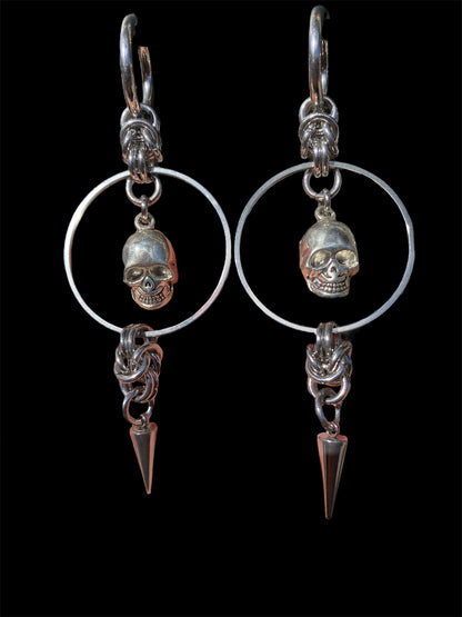 Skull Chainmail Earrings