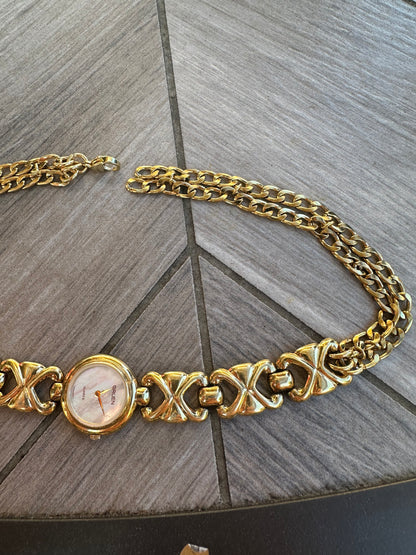 Vintage Greun Mother of Pearl Watch Choker