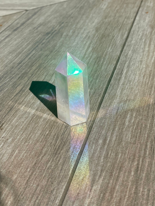 Small Angel Aura Quartz Tower