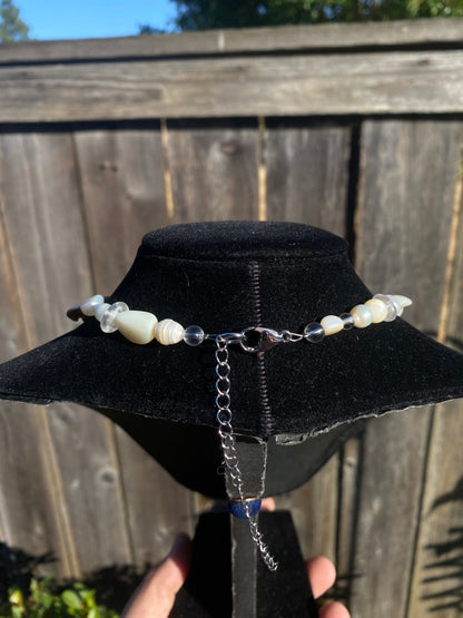 Handmade Resin Shell with Shells, Pearls & Clear Quartz