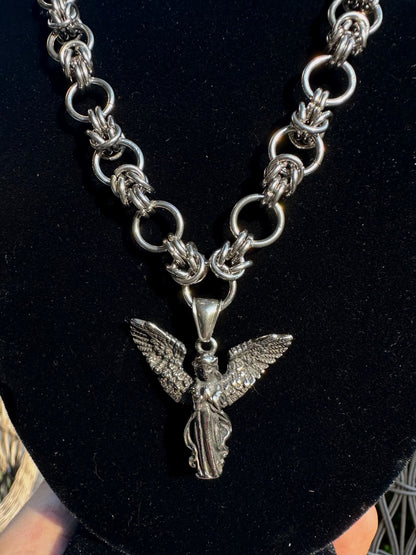 Angel Chainmail Necklace Stainless Steel
