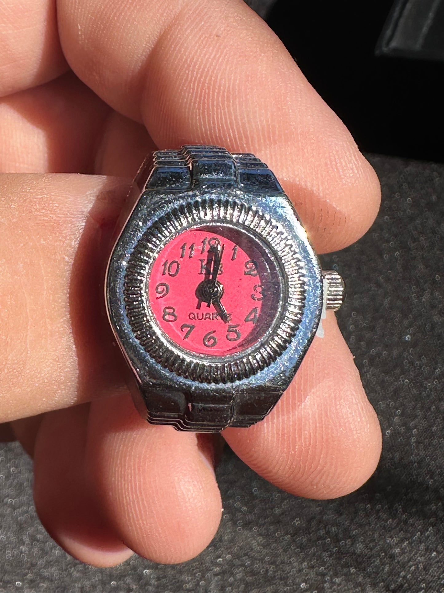 Red Silver Ring Watch