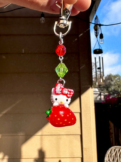 Strawberry & Cherry Handmade Keychains