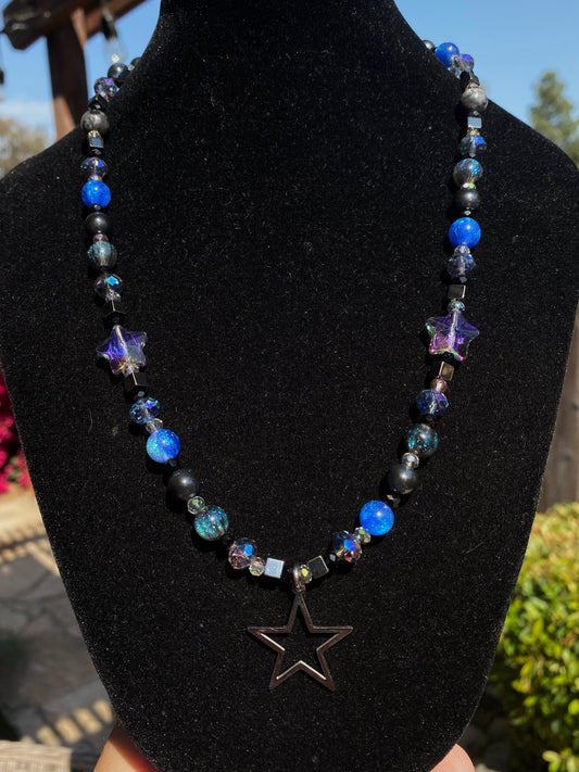 Blue Celestial Star Necklace