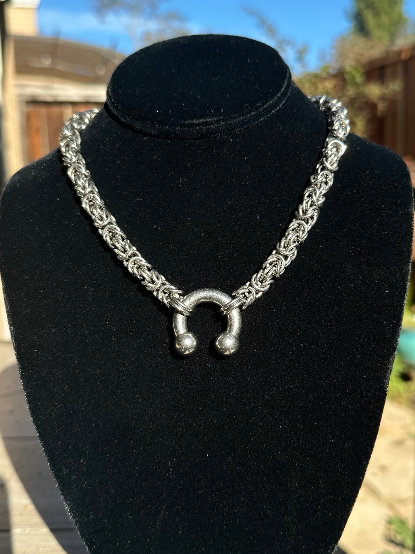 Large Horseshoe Piercing Chainmaille Choker/Necklace