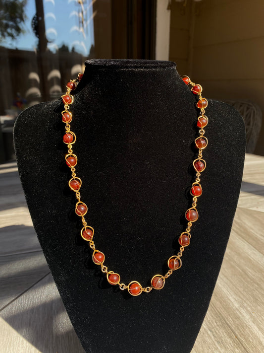 SH Gold Carnelian Necklace