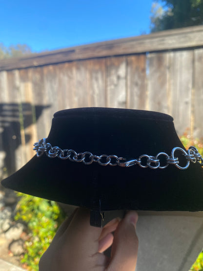 Stainless Steel Chainmail Watch Choker Necklace 