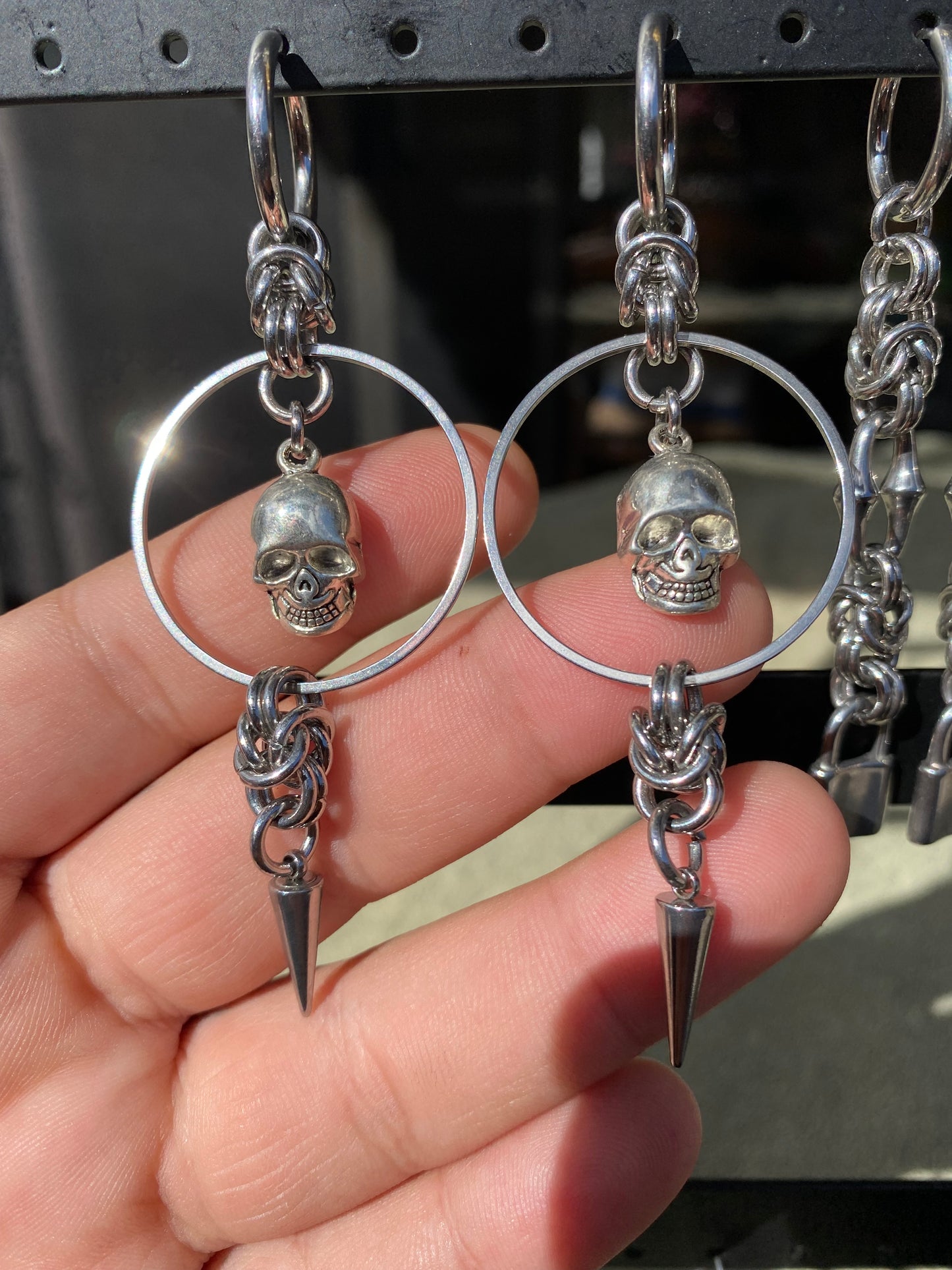 Skull Chainmail Earrings