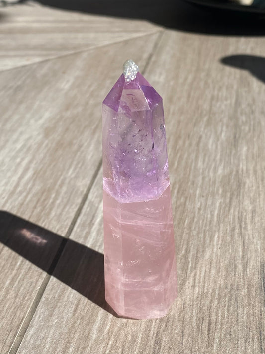 Amethyst & Rose Quartz Tower