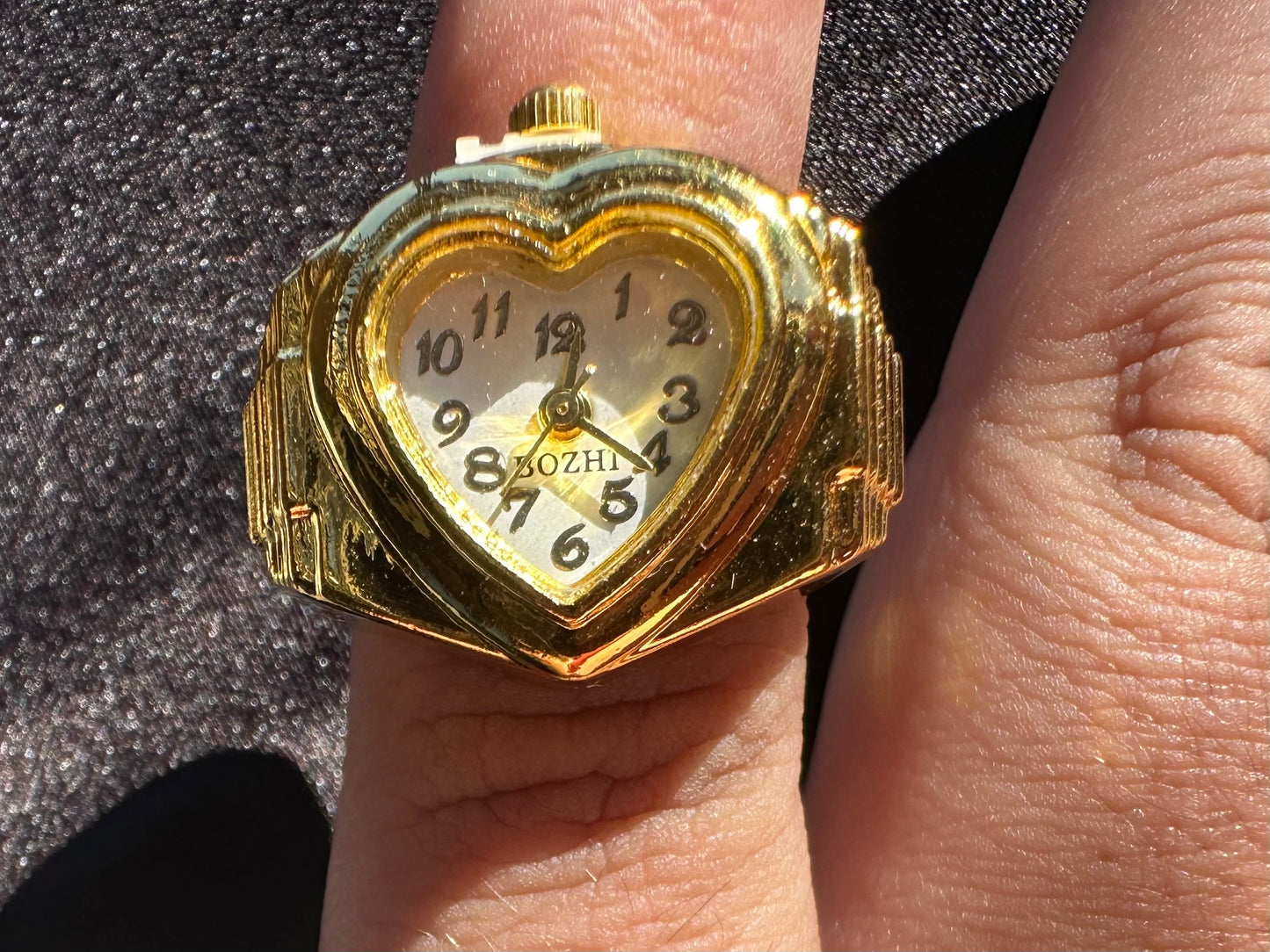 White Heart Gold Ring Watch