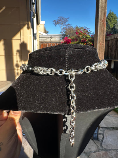 Zebra Watch Stainless Steel Chainmaille Choker