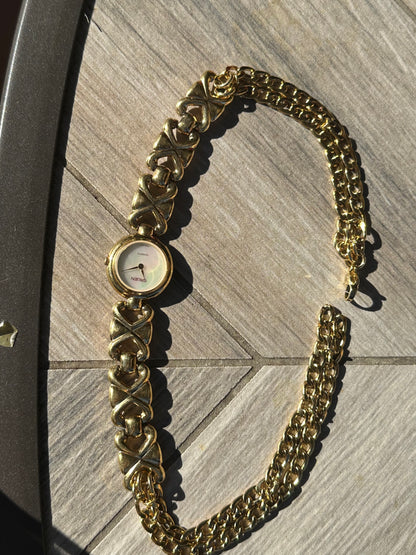Vintage Greun Mother of Pearl Watch Choker