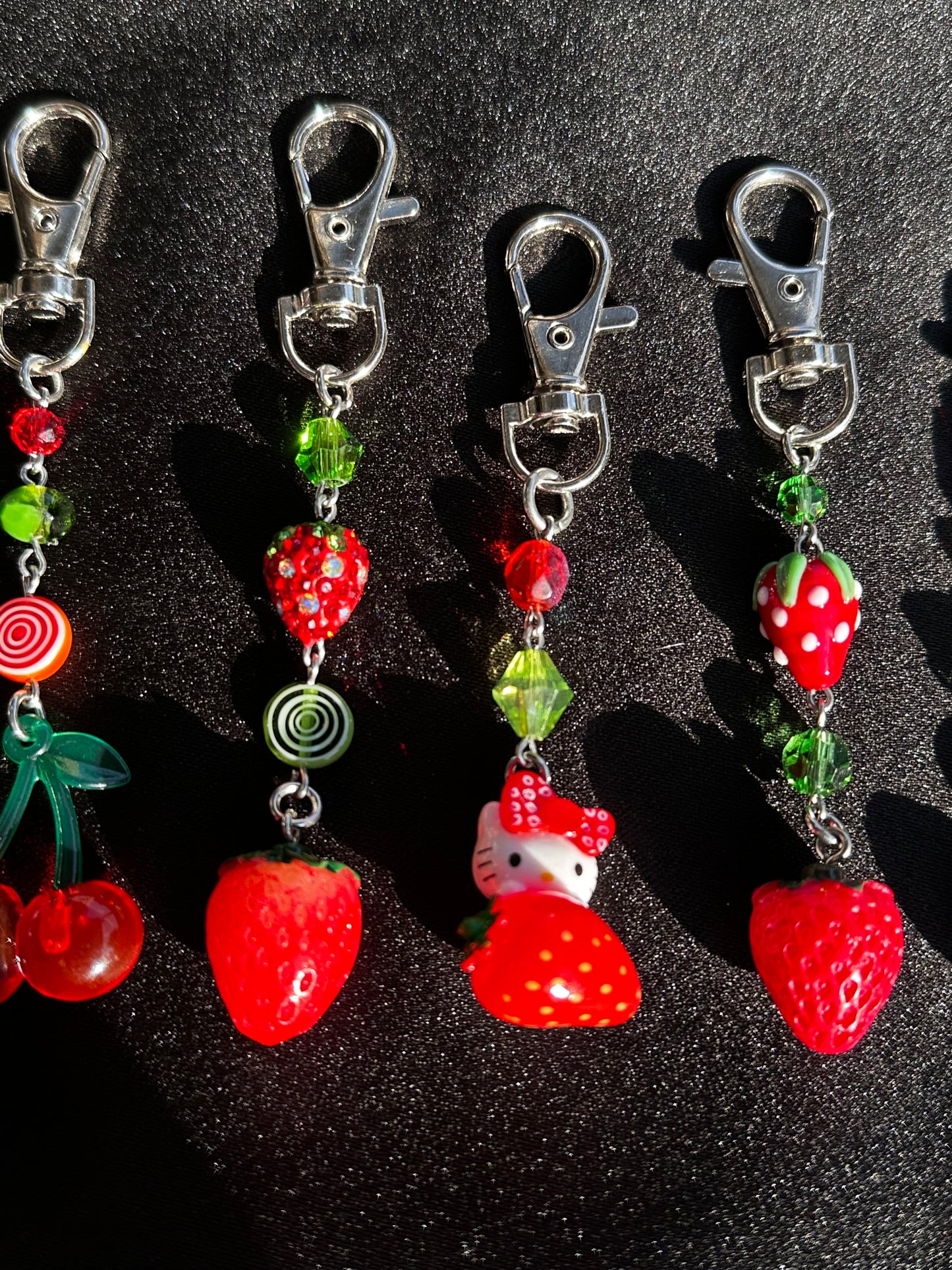 Strawberry & Cherry Handmade Keychains