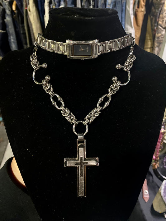 Watch Chainmaile Cross Choker