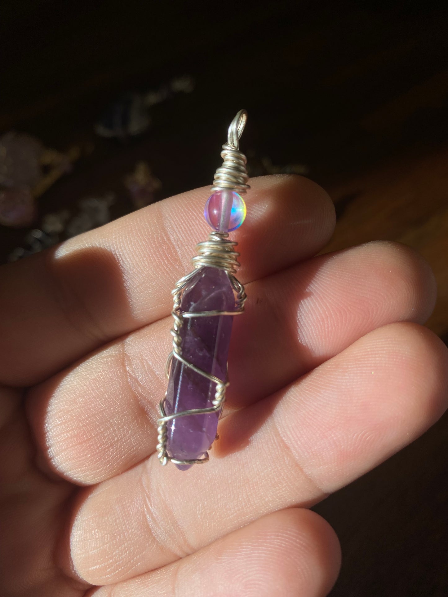 Crystal Wire Wrapped  Pendants