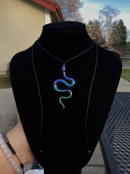 Simple "Oil Spill" Snakes Necklace