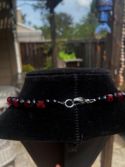 Black & Red Spiral Necklace